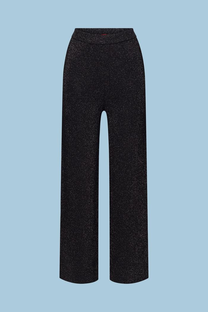 Pantalon en maille à jambes larges scintillant, BLACK, detail image number 6