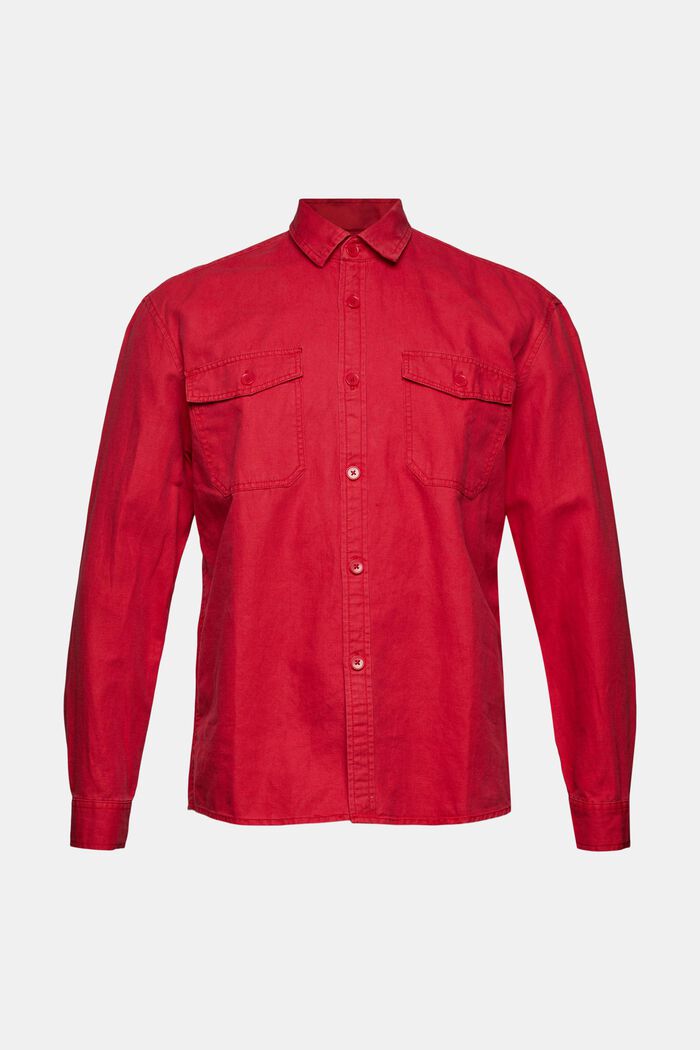 En lin mélangé : chemise oversize, RED, detail image number 6