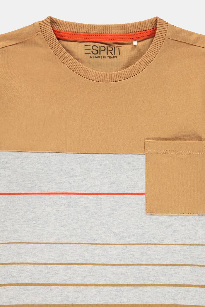 T shirt colour blocking, 100 % coton, SILVER, detail image number 2
