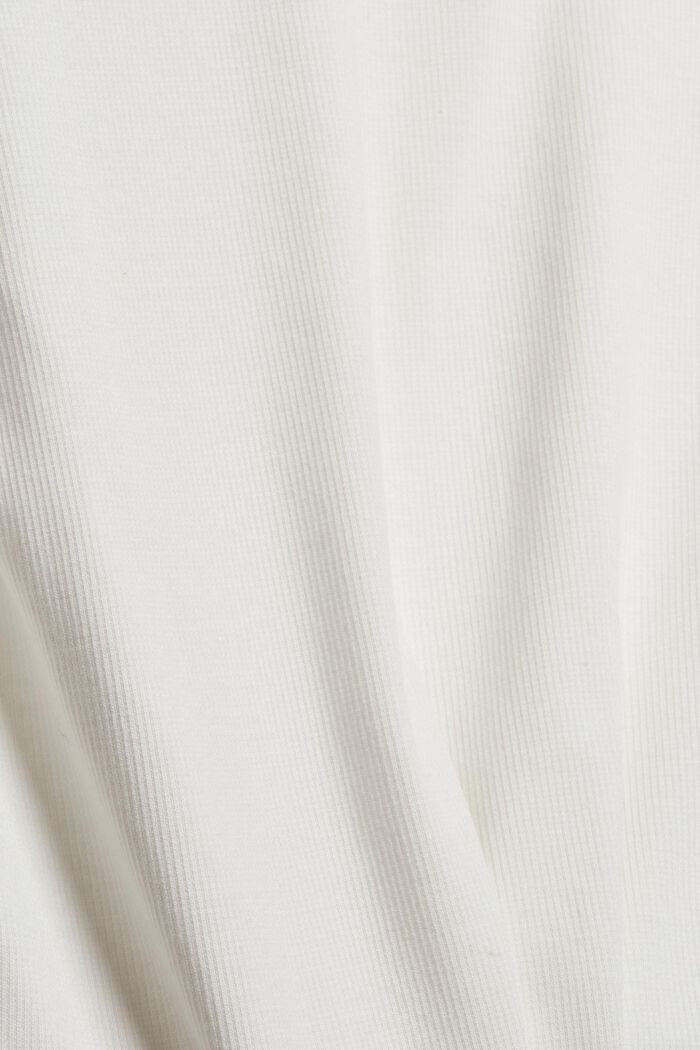 T-shirt côtelé à manches longues et col roulé, OFF WHITE, detail image number 4