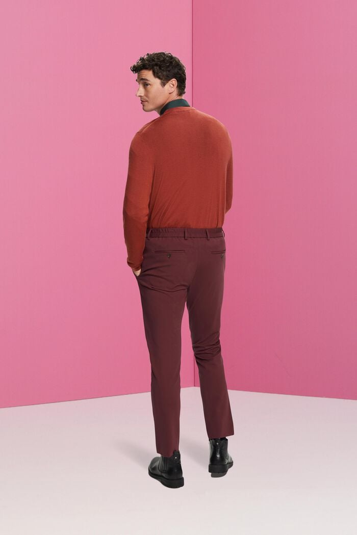 Pantalon de costume en jersey de maille piquée, BORDEAUX RED, detail image number 3