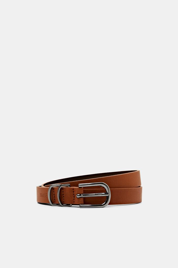 Fine ceinture en cuir, RUST BROWN, detail image number 0