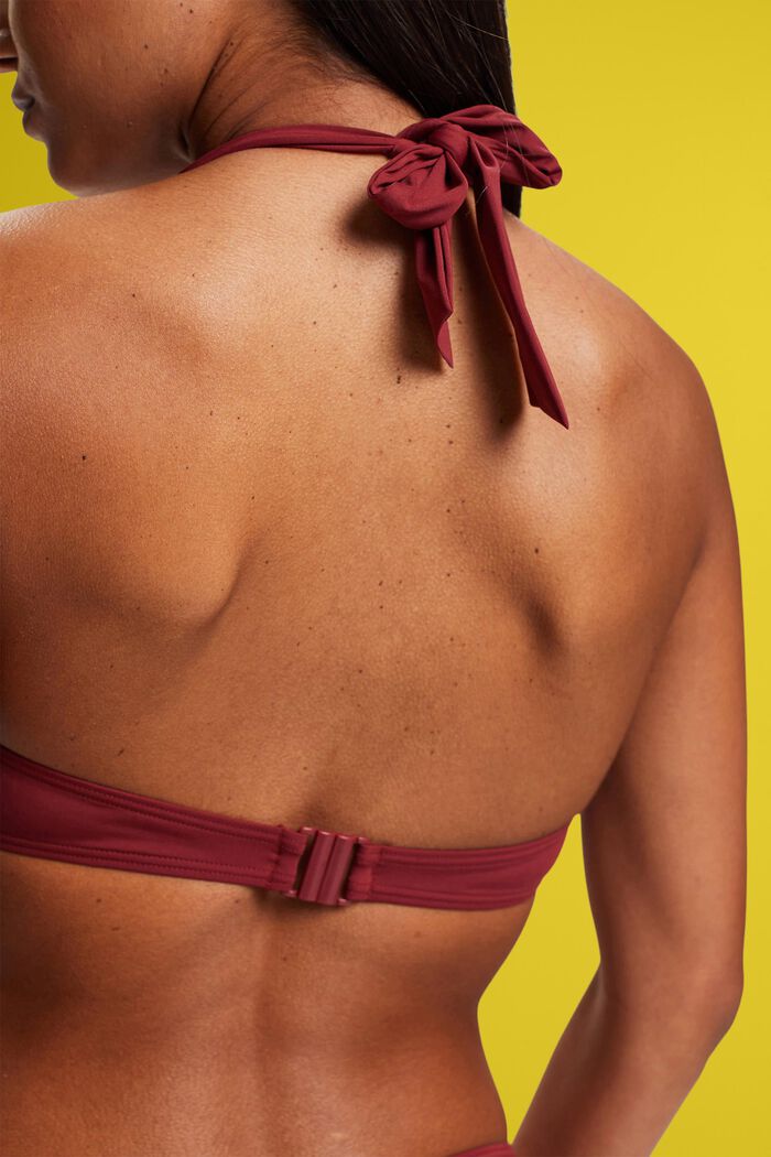 Haut de bikini dos-nu tricolore à armatures, DARK RED, detail image number 3