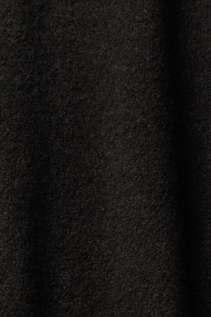 Robe en maille de laine mélangée à encolure montante, BLACK, detail image number 5