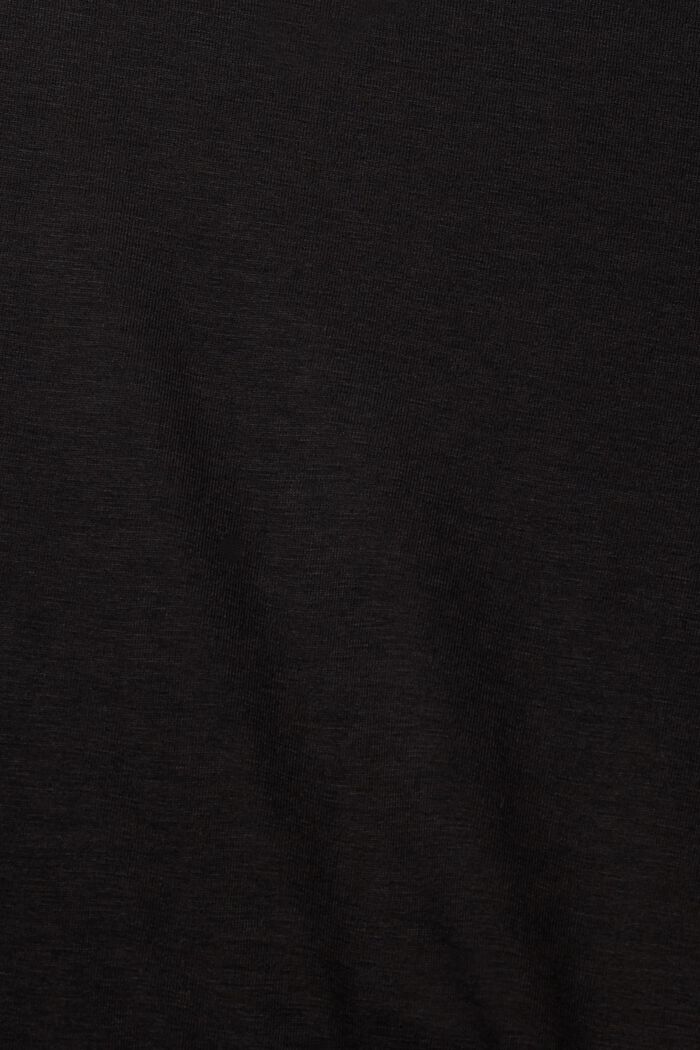 T-shirt à encolure en V et effet drapé, BLACK, detail image number 6