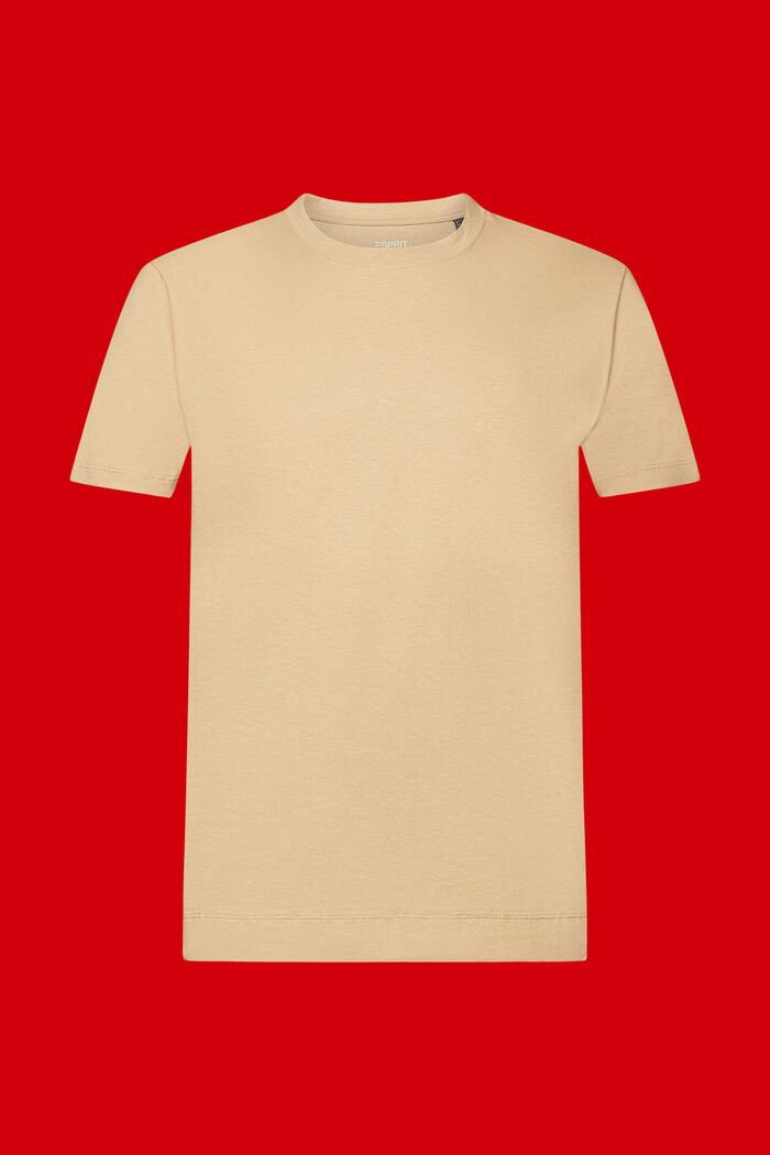 T-shirt en mélange de coton et de lin, SAND, detail image number 6