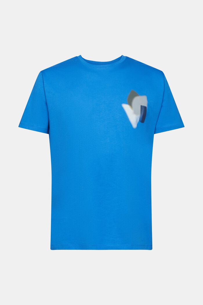 T-shirt à imprimé sur la poitrine, BLUE, detail image number 2