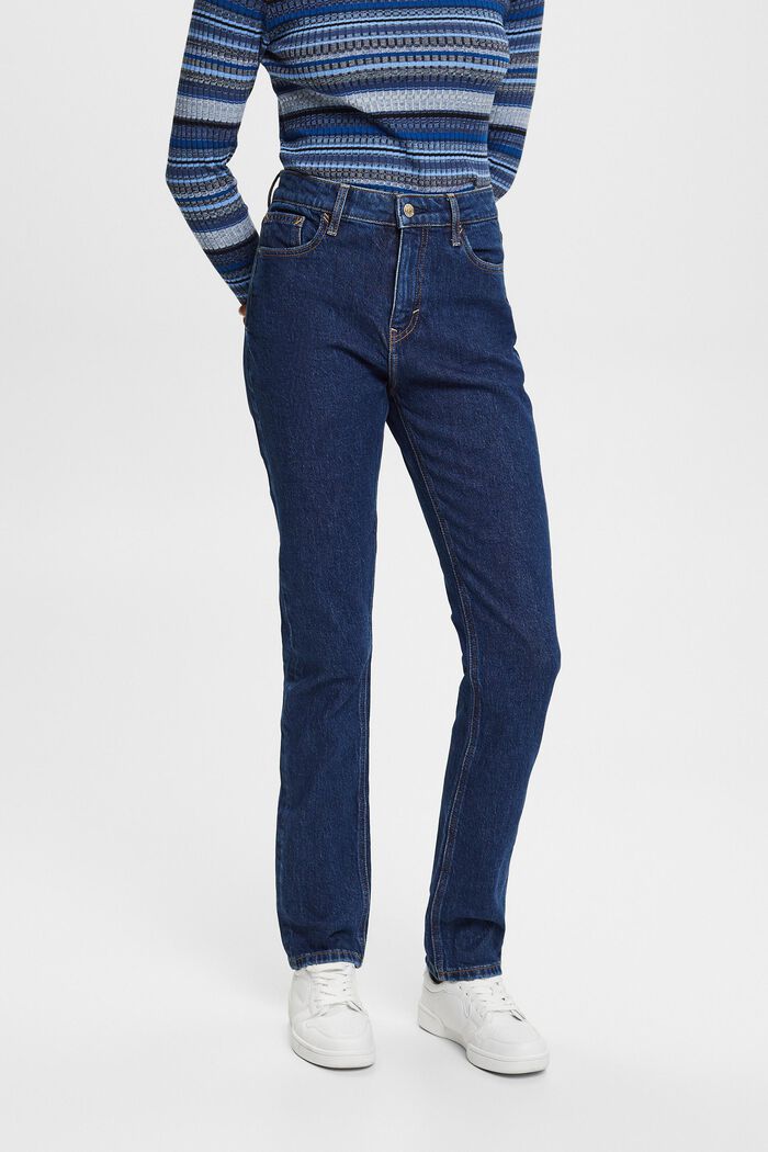 Jean taille haute de style rétro, coupe Slim Fit, BLUE MEDIUM WASHED, detail image number 0