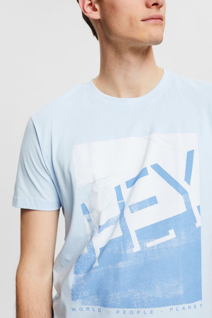 T-shirt en jersey à grand imprimé sur le devant, LIGHT BLUE, detail image number 1
