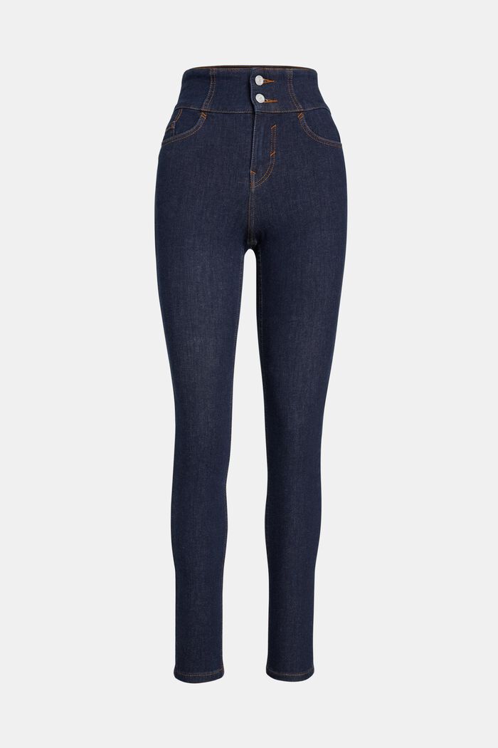 Effet sculptant : le jean Skinny taille haute, BLUE DARK WASHED, detail image number 6