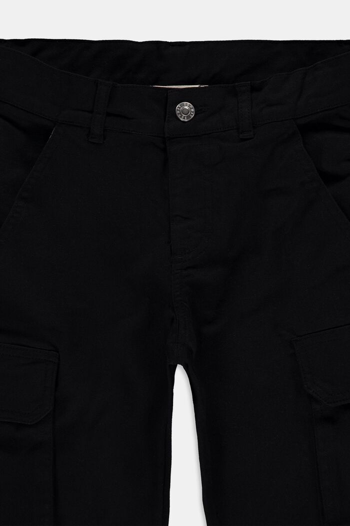Pantalon cargo en coton, BLACK, detail image number 2