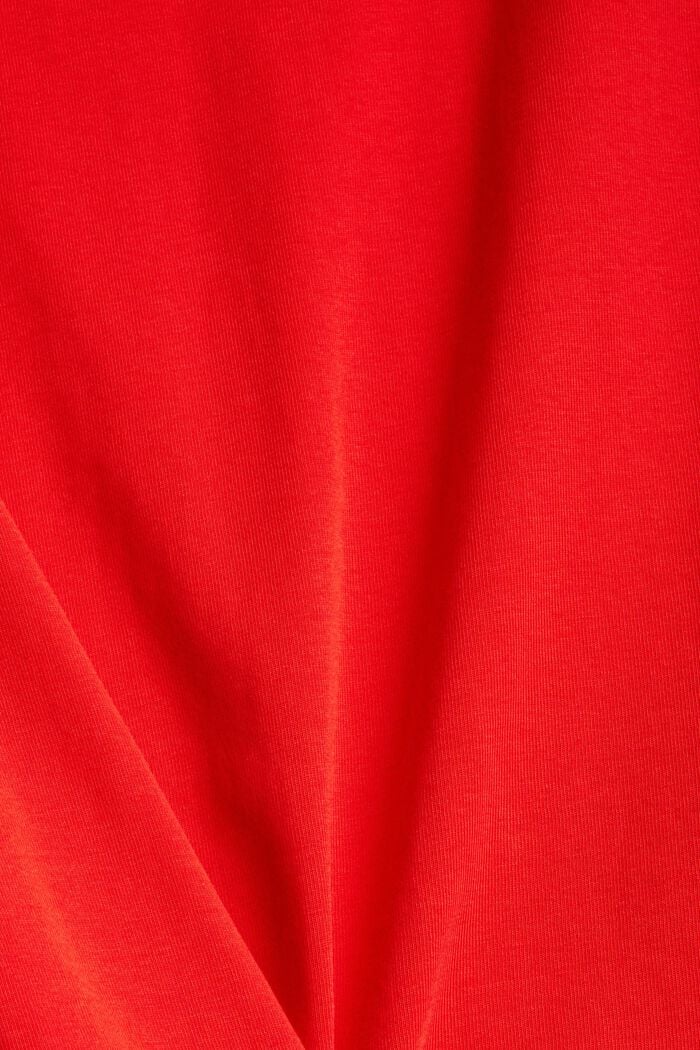 T-shirt à logo scintillant, 100 % coton biologique, ORANGE RED, detail image number 4