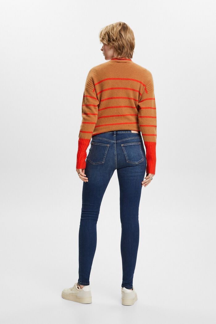 En matière recyclée : jean stretch de coupe Skinny Fit taille haute, BLUE LIGHT WASHED, detail image number 3