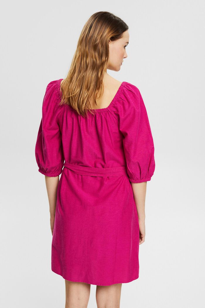 À teneur en lin : la robe à patte de boutonnage, PINK FUCHSIA, detail image number 2