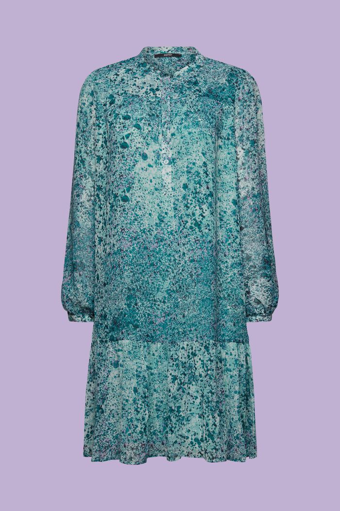 Mini-robe en mousseline à motifs, LIGHT AQUA GREEN, detail image number 6