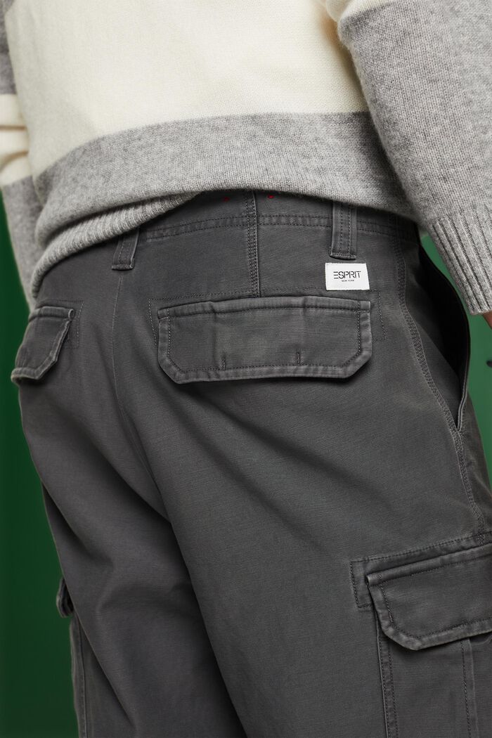 Pantalon cargo en coton, DARK GREY, detail image number 3