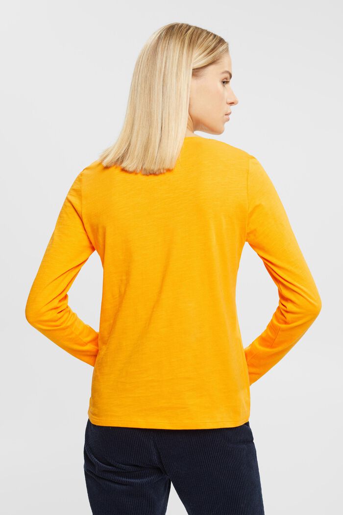 T-shirt à manches longues en coton, ORANGE, detail image number 3