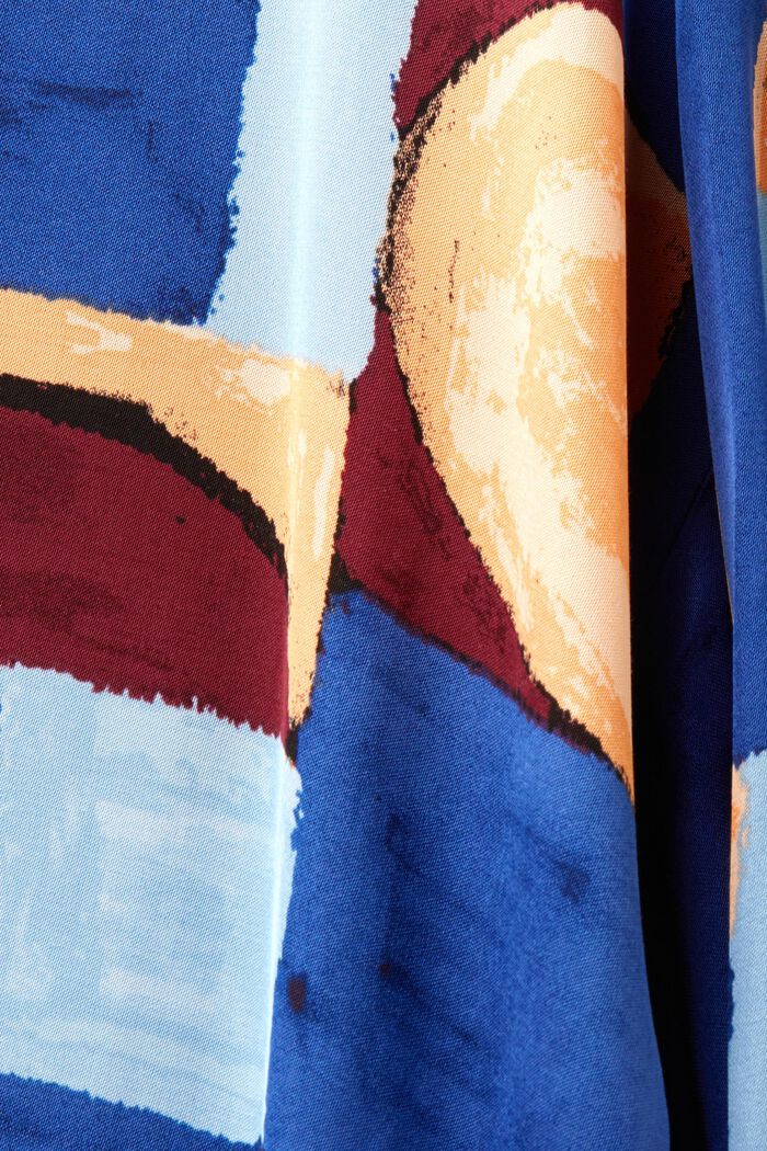 Robe-chemise en satin imprimé, BLUE, detail image number 5