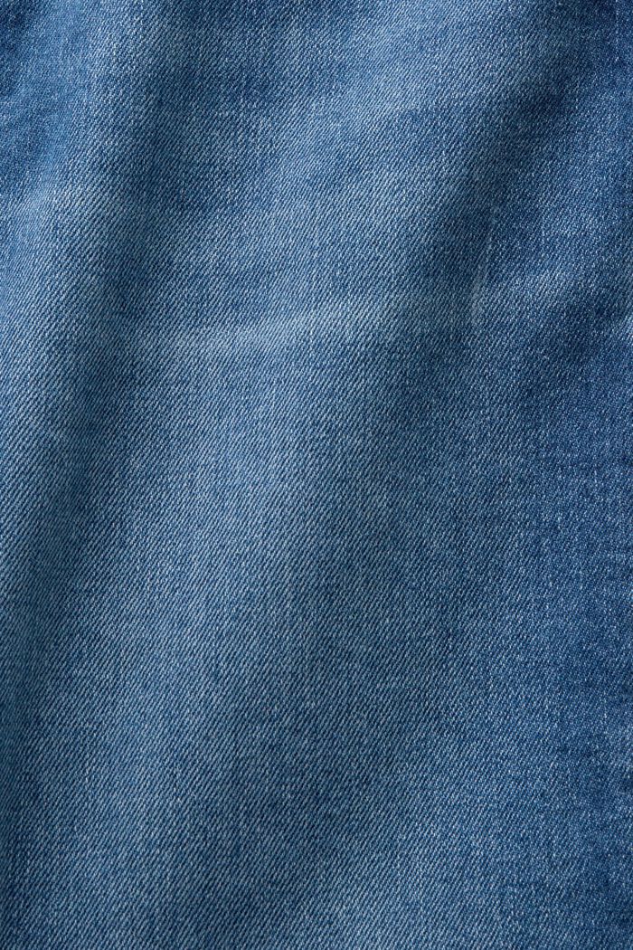 Short en jean coupe straight Fit, taille mi-haute, BLUE MEDIUM WASHED, detail image number 5
