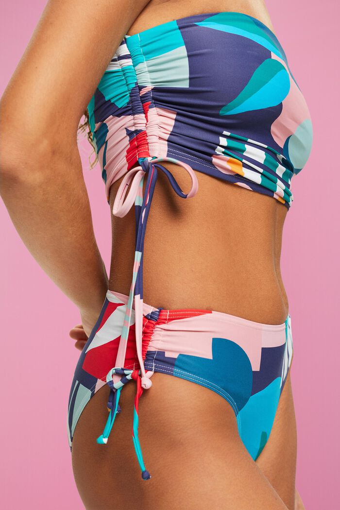 Haut de bikini bandeau à imprimé multicolore, INK, detail image number 1