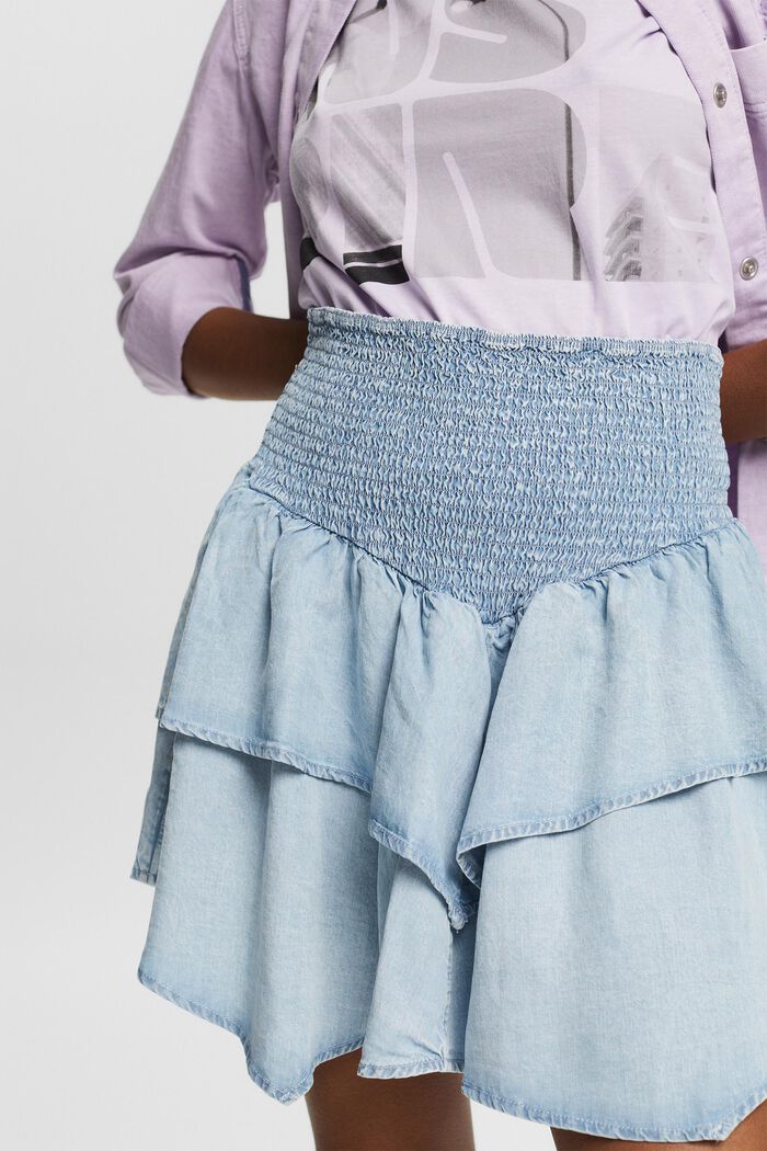 En TENCEL™ : la mini-jupe d´aspect denim, BLUE BLEACHED, detail image number 2