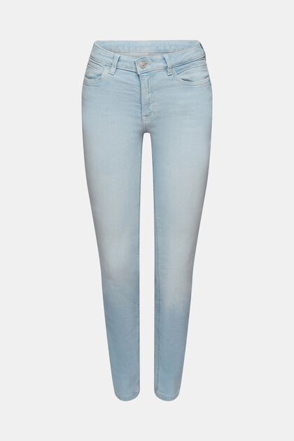 Jean stretch de coupe Slim Fit à taille mi-haute, BLUE BLEACHED, overview