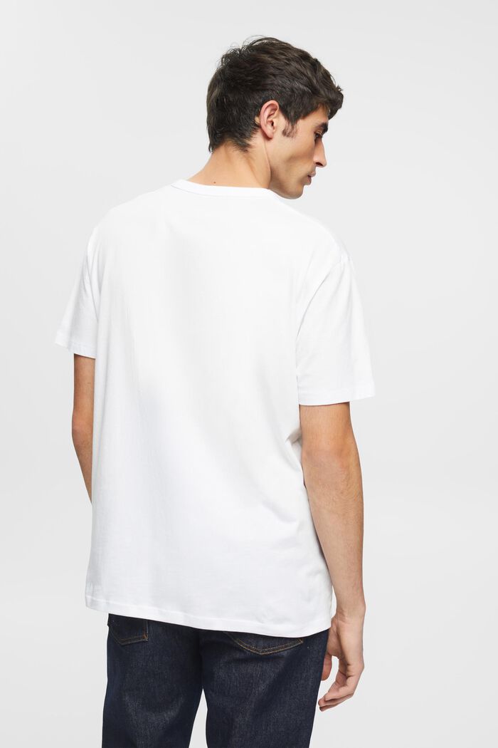 T-shirt à imprimé logo, coton bio, WHITE, detail image number 3