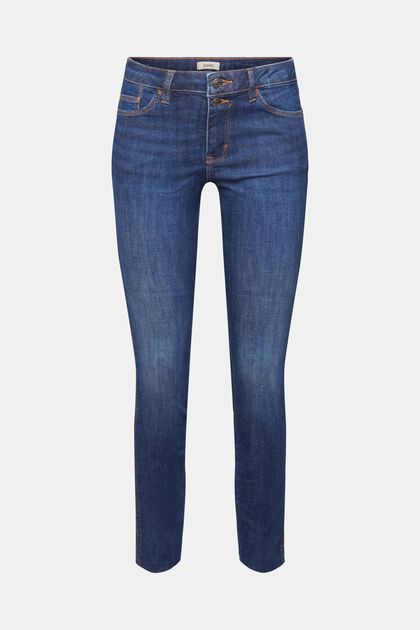 Jean Skinny stretch taille haute, BLUE DARK WASHED, overview