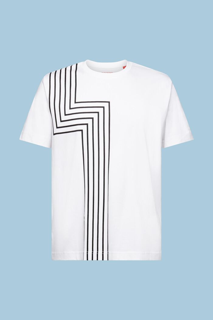 T-shirt imprimé en coton Pima, WHITE, detail image number 6