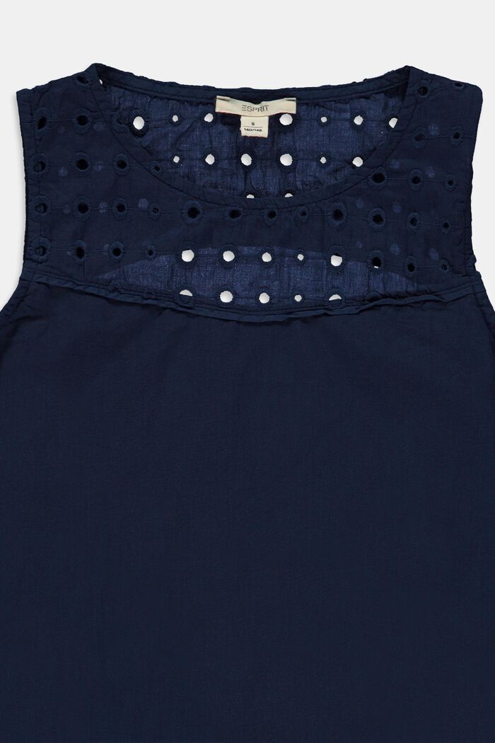 Robe sans manches ornée de broderie anglaise, NAVY, detail image number 2