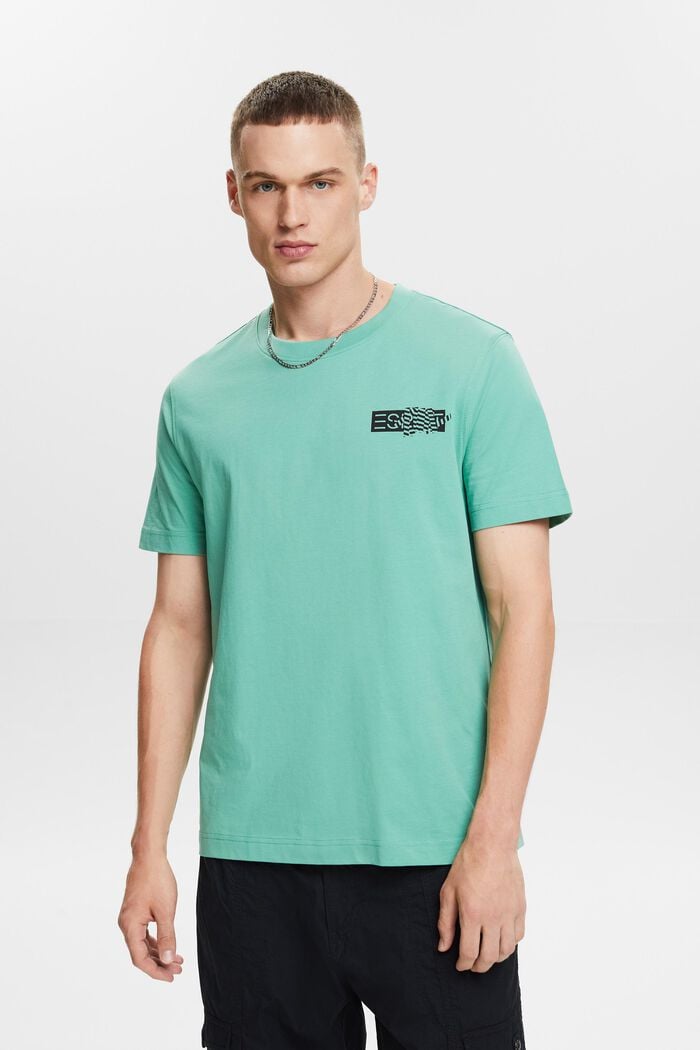 T-shirt graphique en jersey de coton, DUSTY GREEN, detail image number 0
