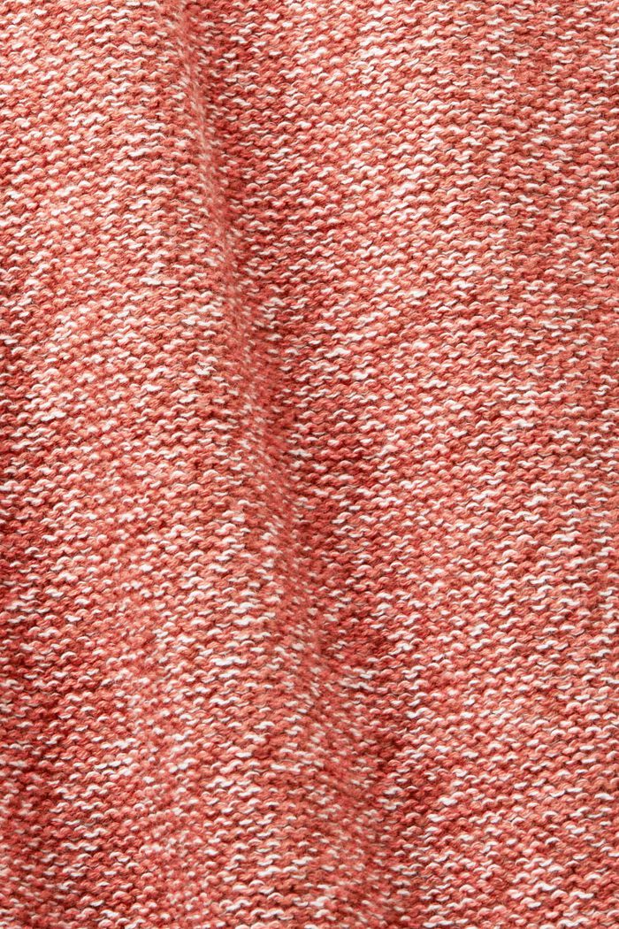 Cardigan long ouvert, 100 % coton, CORAL RED, detail image number 4