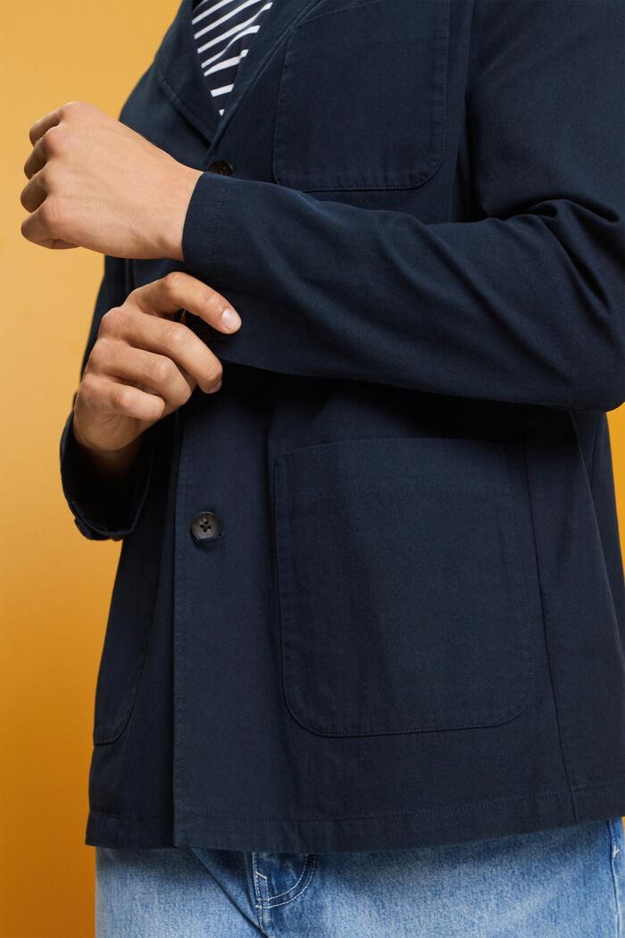 Veste style blazer en twill de coton, NAVY, detail image number 2