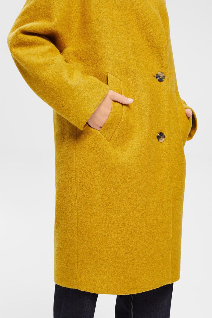 Manteau à teneur en laine, DUSTY YELLOW, detail image number 2