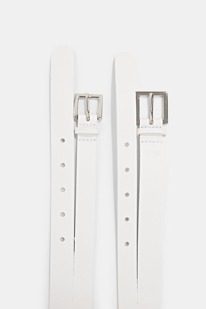 Double ceinture en cuir, OFF WHITE, detail image number 1