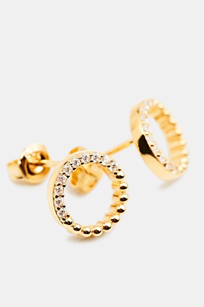 Clous d’oreilles anneau de zircon, GOLD, overview
