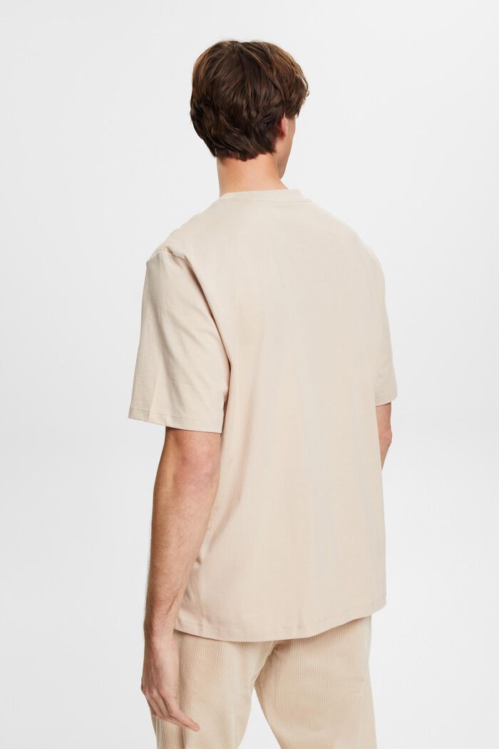 T-shirt à encolure ronde en coton, LIGHT TAUPE, detail image number 3