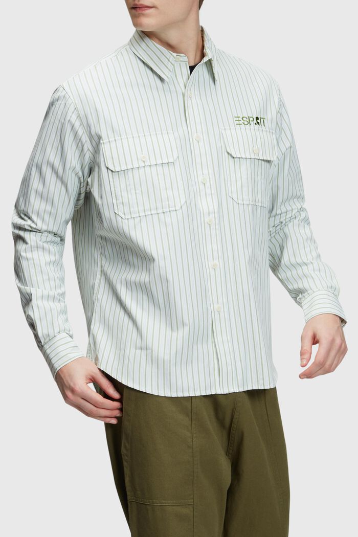 Chemise rayée coupe Relaxed Fit, GREEN, detail image number 0