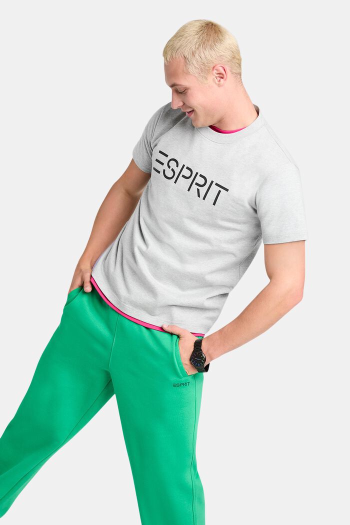 T-shirt en jersey de coton unisexe à logo, LIGHT GREY, detail image number 1