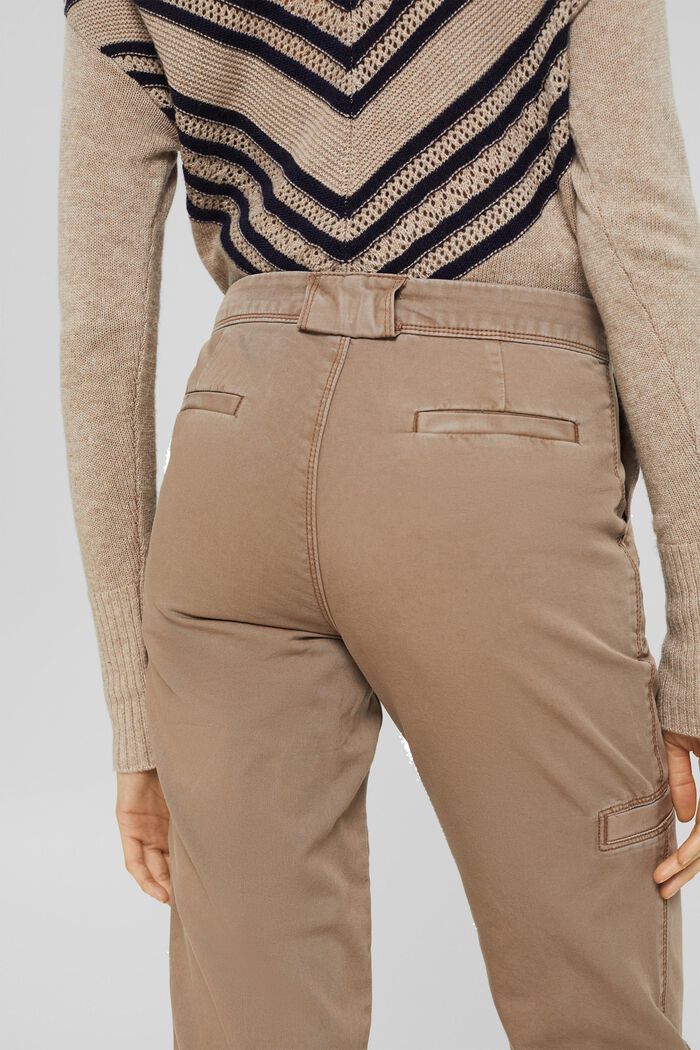 Pantalon corsaire en coton Pima, TAUPE, detail image number 0