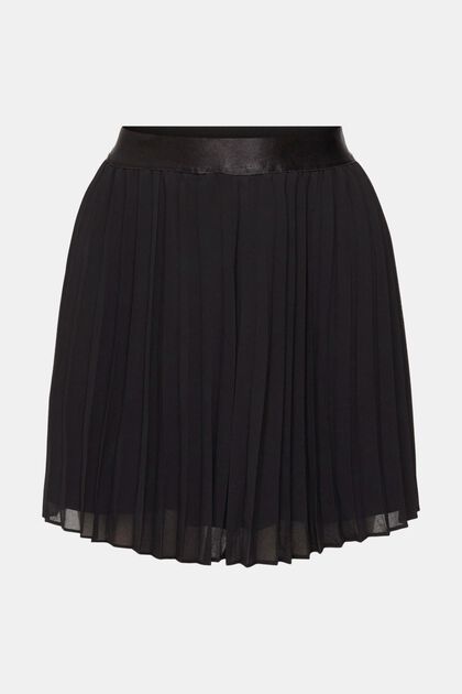 Mini-jupe à plis, BLACK, overview