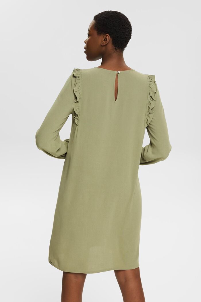 Mini-robe à détail froncé, LENZING™ ECOVERO™, LIGHT KHAKI, detail image number 3