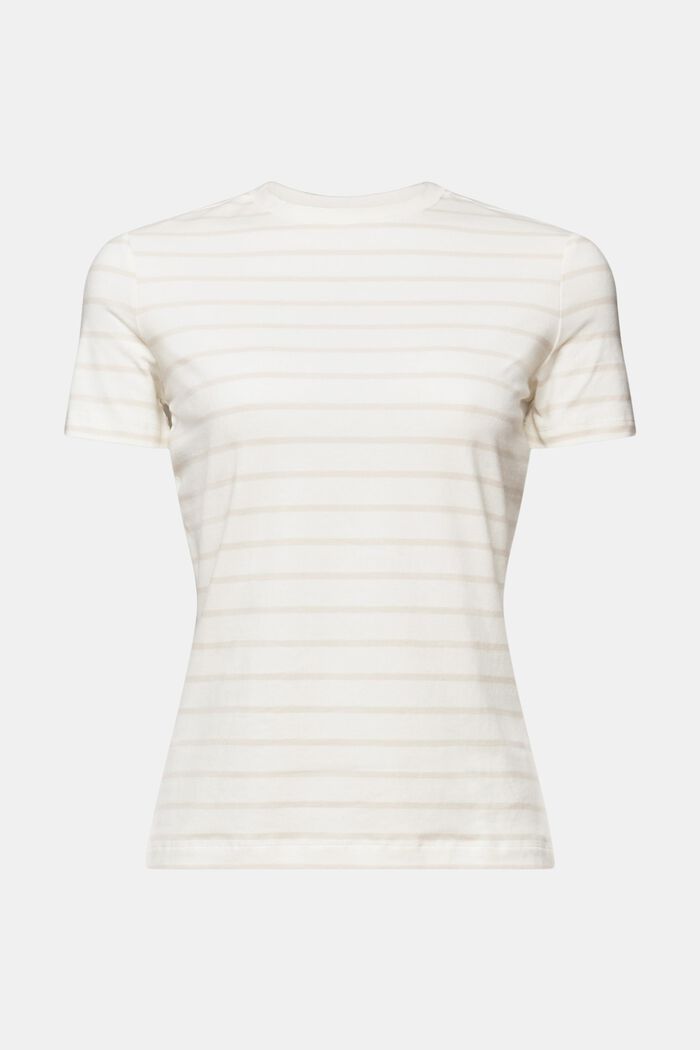 T-shirt rayé à col ras-du-cou, OFF WHITE, detail image number 6