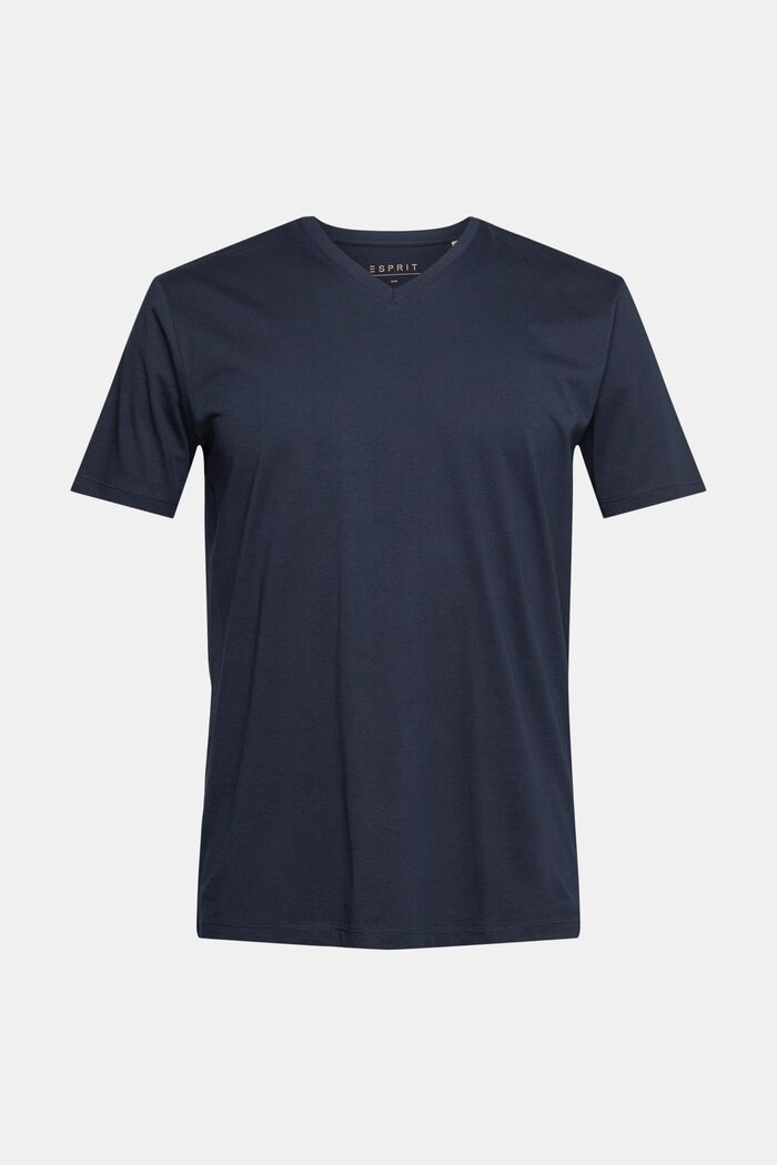 T-shirt à encolure en V en coton durable, NAVY, detail image number 6