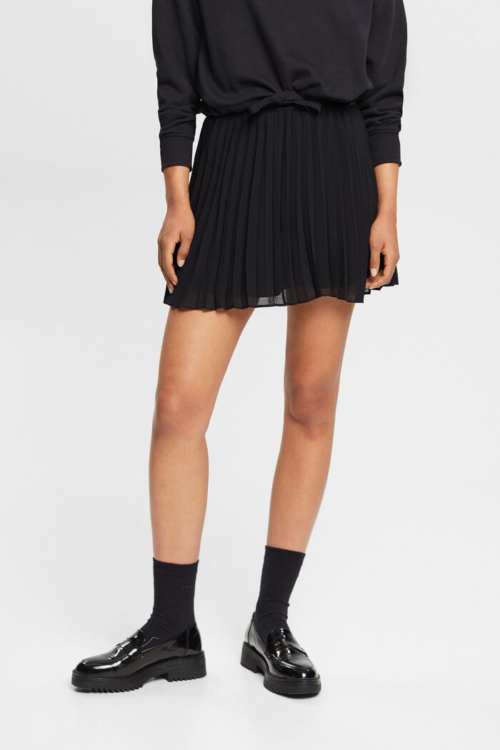 Mini-jupe à plis, BLACK, detail image number 0