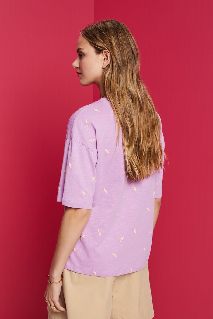 T-shirt à imprimé all-over, 100 % coton, VIOLET, detail image number 3