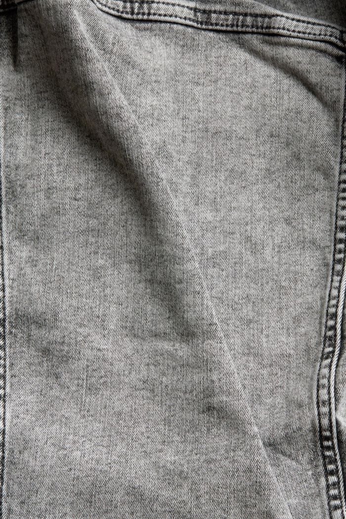 Veste en jean d’aspect délavé, coton biologique, GREY MEDIUM WASHED, detail image number 4