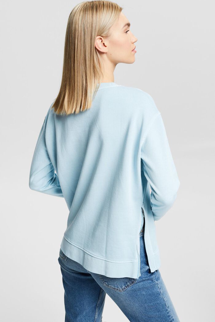 Sweat-shirt doté de zips sur les côtés, GREY BLUE, detail image number 3
