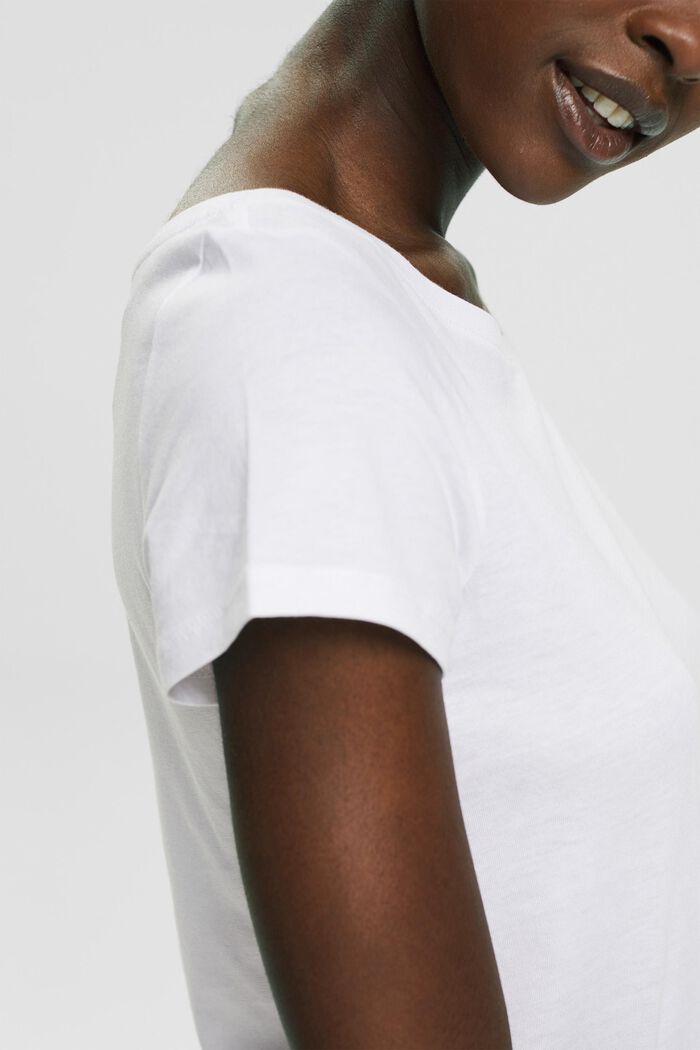 Lot de 2 : t-shirt basique en coton biologique mélangé, WHITE, detail image number 3