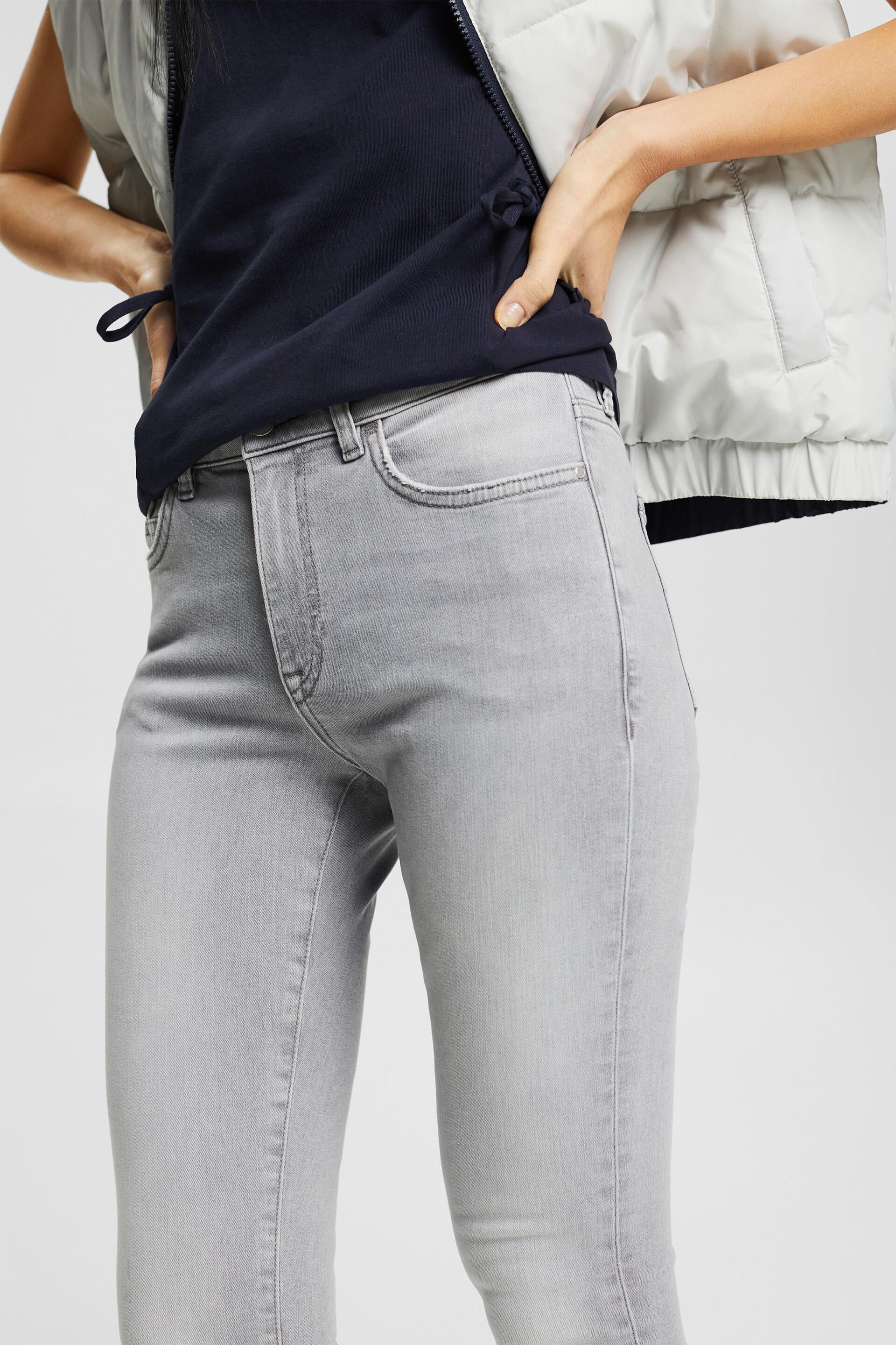Mode Jeans Jeans slim en cuir Esprit Jeans slim gris ardoise Fixation de logo 